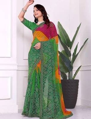Bandhani pure chiffon bandhani saree 3