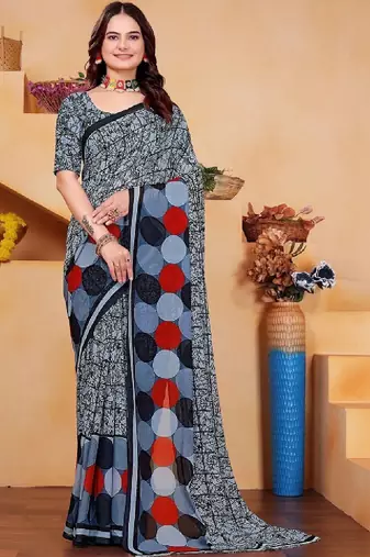 Pure georgette bandhani saree