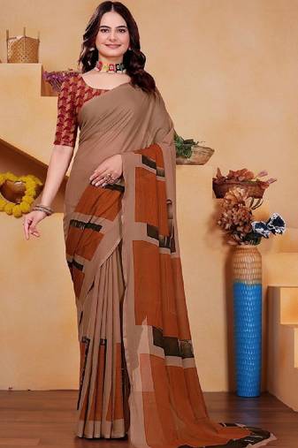 Pure georgette bandhani saree