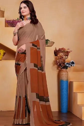 Pure georgette bandhani saree