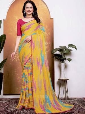 Bandhani poly georgette bandhani saree 1