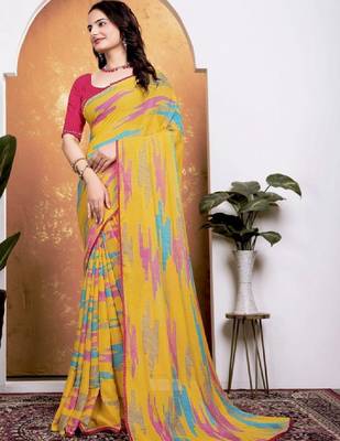 Bandhani poly georgette bandhani saree 3