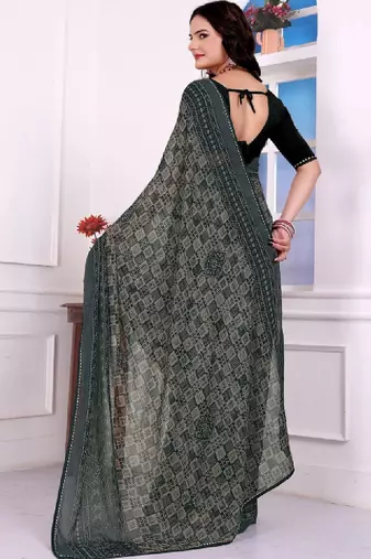 Bandhani poly georgette bandhani saree