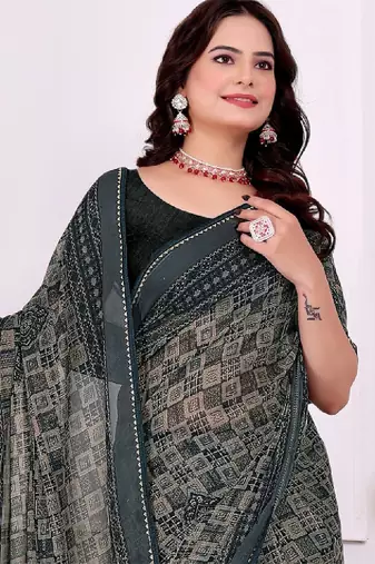 Bandhani poly georgette bandhani saree