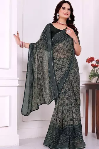 Bandhani poly georgette bandhani saree