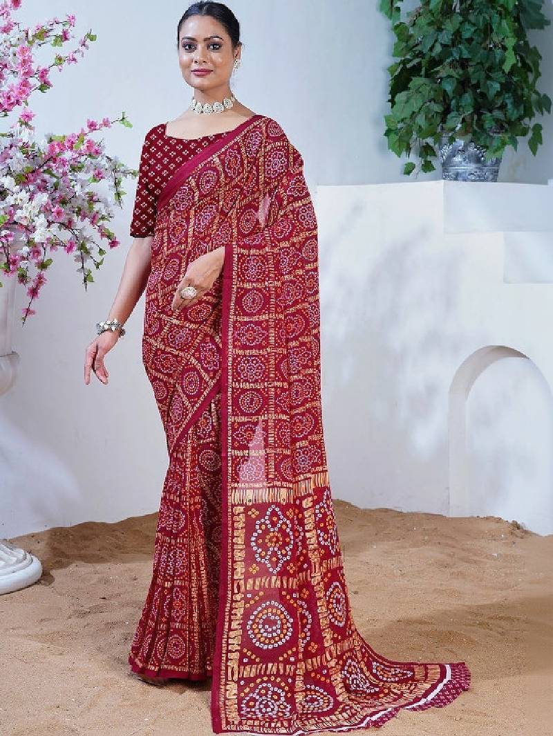 Bandhani pure georgette bandhani saree