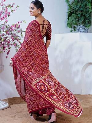 Bandhani pure georgette bandhani saree 2