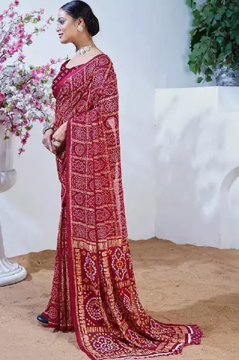 Bandhani pure georgette bandhani saree