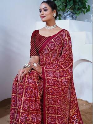 Bandhani pure georgette bandhani saree 4
