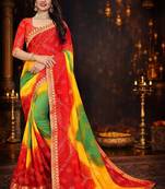 Bandhani poly georgette bandhani saree