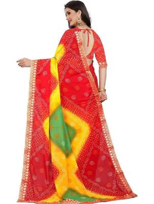 Bandhani poly georgette bandhani saree 2