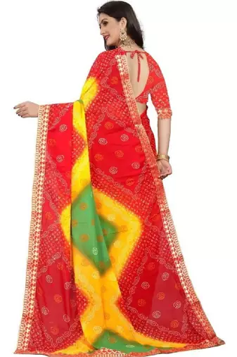 Bandhani poly georgette bandhani saree