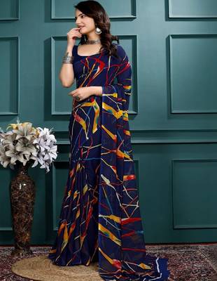 Leheriya poly georgette leheriya saree 1