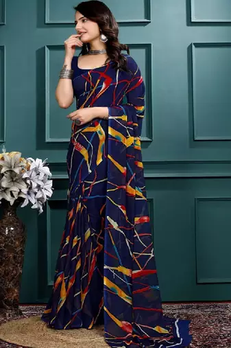 Leheriya poly georgette leheriya saree