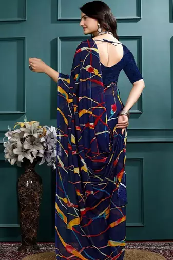 Leheriya poly georgette leheriya saree