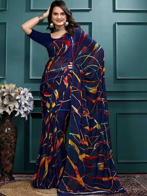 Leheriya poly georgette leheriya saree 4