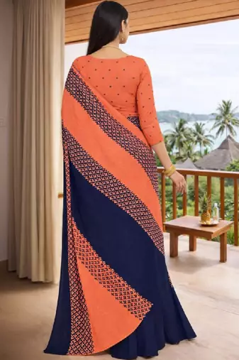 Pure georgette bandhani saree