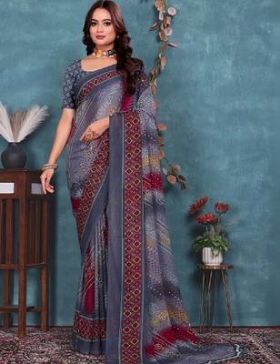 Bandhani pure georgette bandhani saree 1