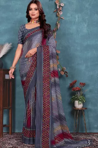 Bandhani pure georgette bandhani saree