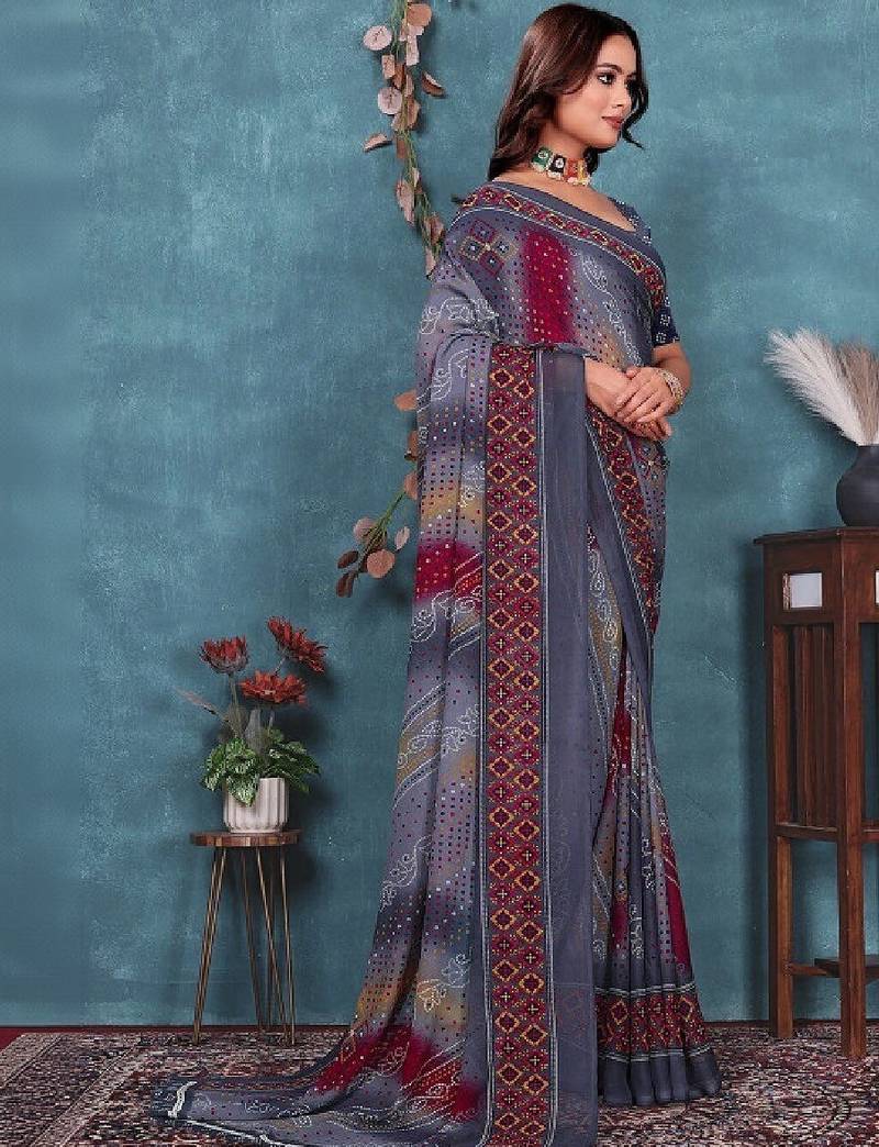 Bandhani pure georgette bandhani saree