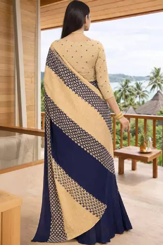 Pure georgette bandhani saree