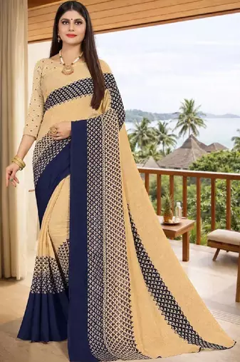 Pure georgette bandhani saree