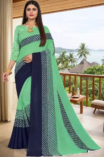 Pure georgette bandhani saree
