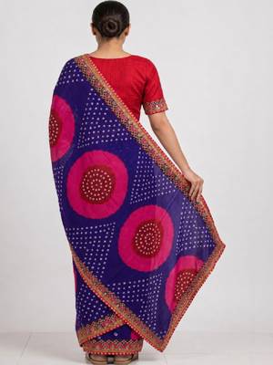 Bandhani embroidered pure georgette designer bandhani saree 2