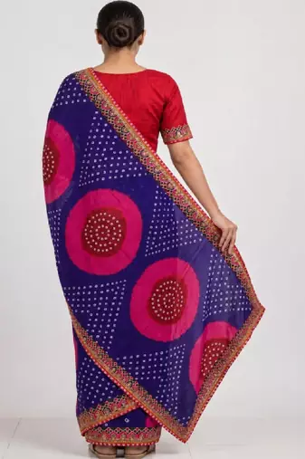 Bandhani embroidered pure georgette designer bandhani saree