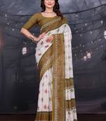Floral pure georgette bandhani saree