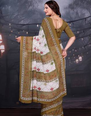 Floral pure georgette bandhani saree 2