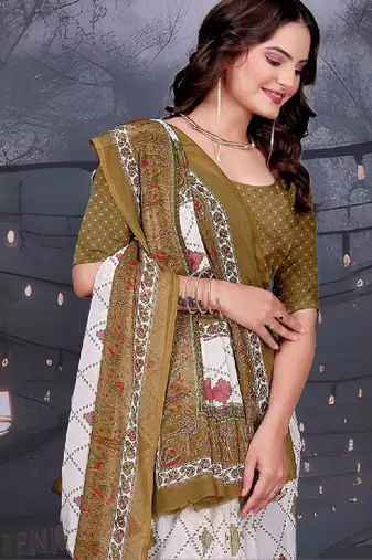 Floral pure georgette bandhani saree