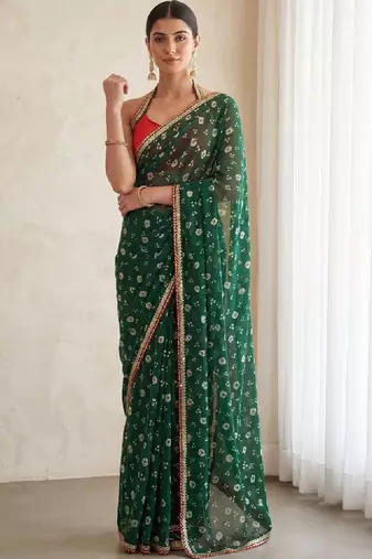 Bandhani poly georgette designer bandhani sarees