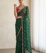 Bandhani poly georgette designer bandhani sarees