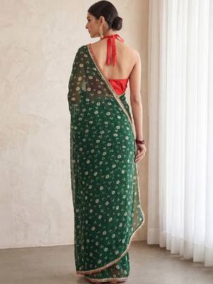Bandhani poly georgette designer bandhani sarees 2