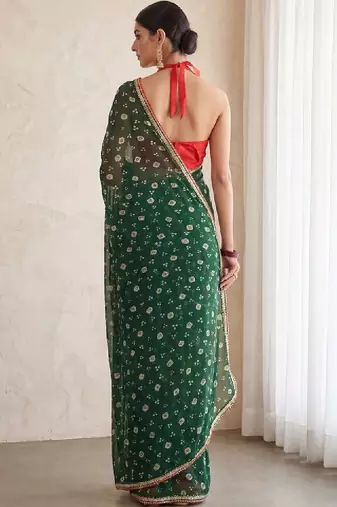 Bandhani poly georgette designer bandhani sarees