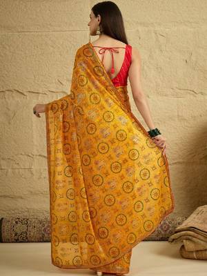 Bandhani beads and stones satin designer bandhani sarees 2