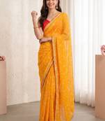 Bandhani poly georgette designer bandhani sarees