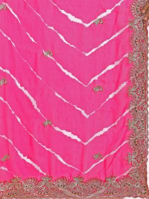 Leheriya embroidered poly georgette heavy work leheriya saree 4
