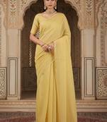 Linen blend handloom leheriya saree