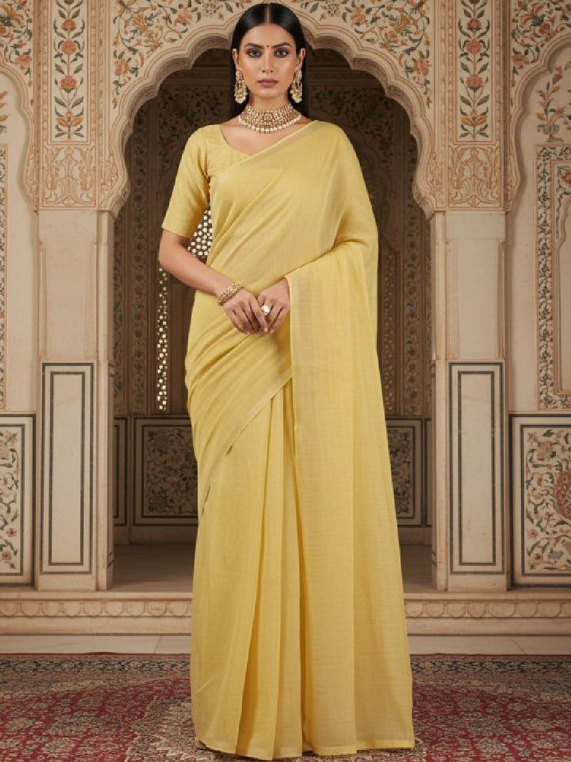 Linen blend handloom leheriya saree