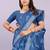 Floral pure linen handloom leheriya saree