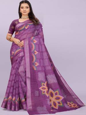 Floral pure linen handloom leheriya saree 2
