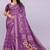 Floral pure linen handloom leheriya saree