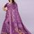 Floral pure linen handloom leheriya saree