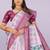 Floral pure linen leheriya saree