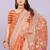 Ethnic motifs pure linen handloom leheriya saree