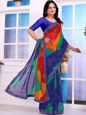 Bandhani pure chiffon bandhani saree 3