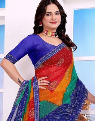 Bandhani pure chiffon bandhani saree 4