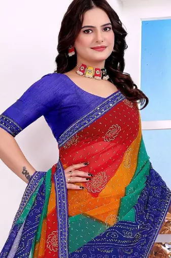 Bandhani pure chiffon bandhani saree